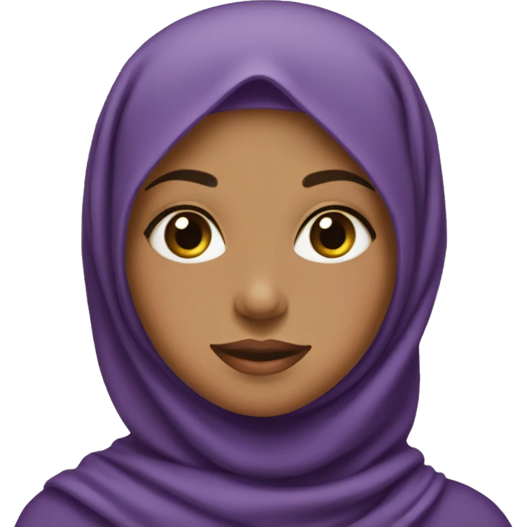 A hijabi girl with a purple hijab emoji