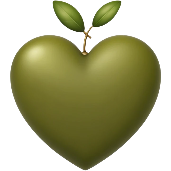 Olive green heart emoji