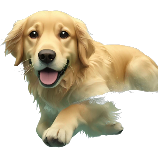 Female golden retriever swimming emoji