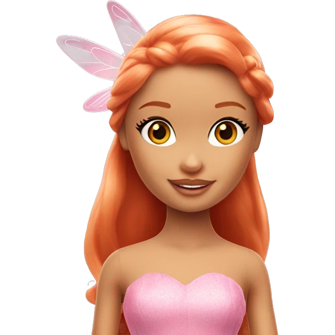 Attractive Barbie ginger fairy emoji