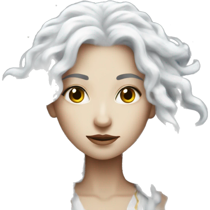 white hair Moon goddess emoji