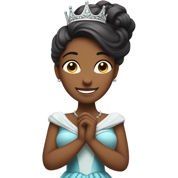 princess with hands under chin grinning emoji