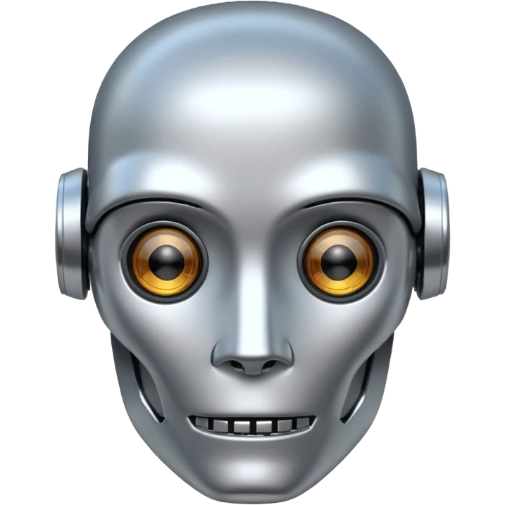 portrait photo frame with a robot head emoji