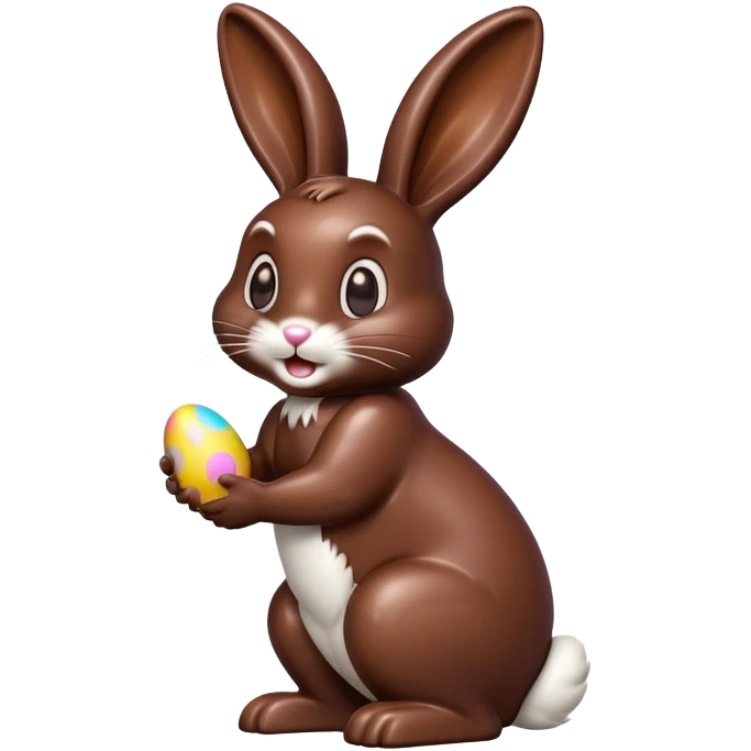 Chocolate Easter bunny with a bite taken out of its rear end emoji
