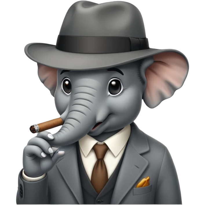 elephant mafia boss with hat and cigar emoji