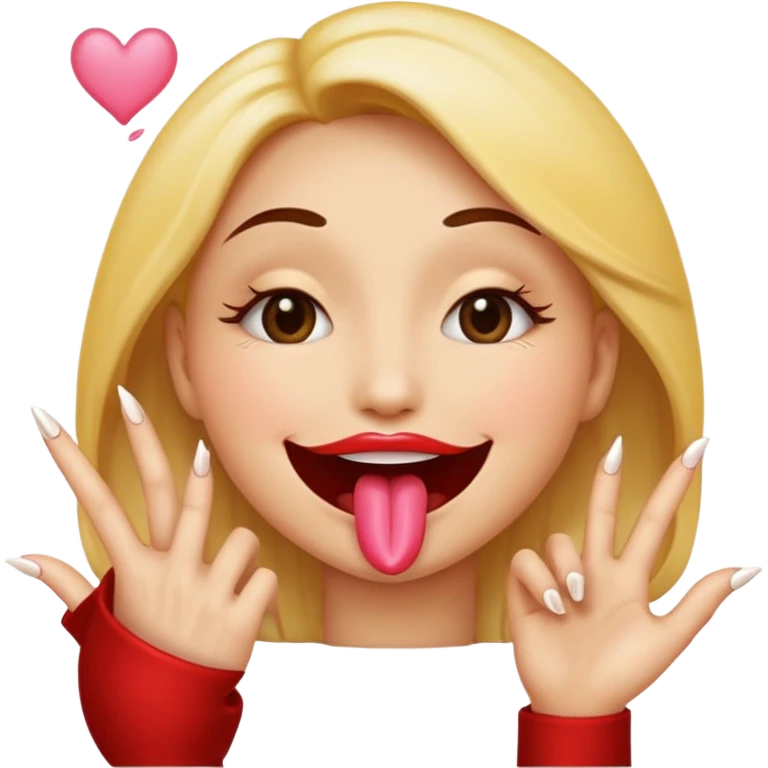 The smiley emoji with nails done. Big lips blowing a kiss emoji