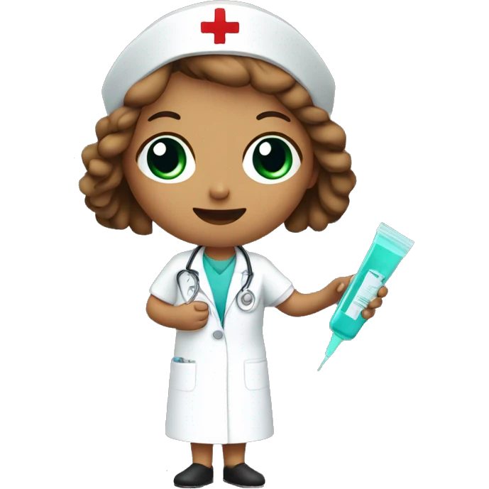 nurse with injection in her hand emoji