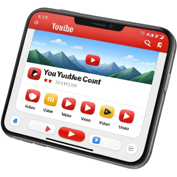 Phone on YouTube app  open showing video with view count emoji