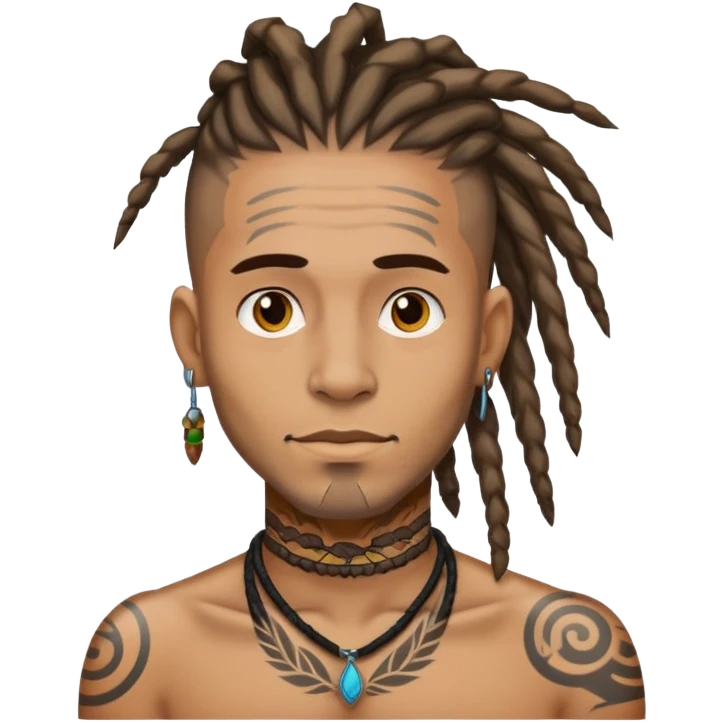 man with neck tattoos and dreads emoji