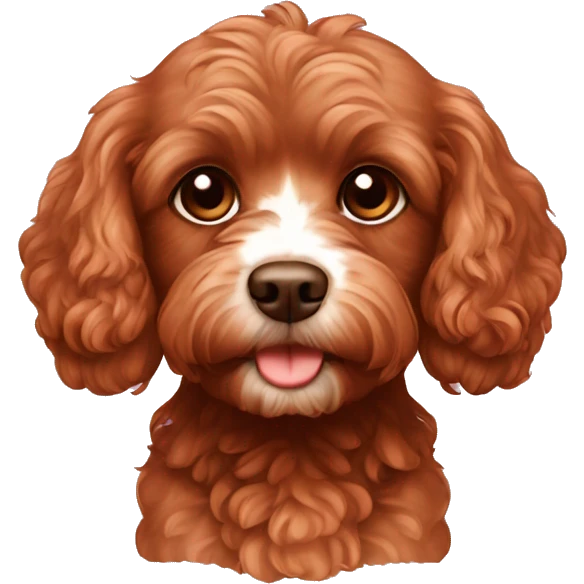 brown cavapoo with red hair male emoji