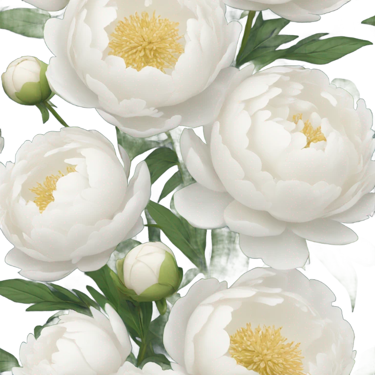 White peonies bouquet  emoji
