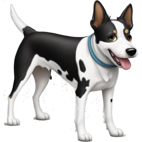 white and black dog cattle dog vacuuming emoji