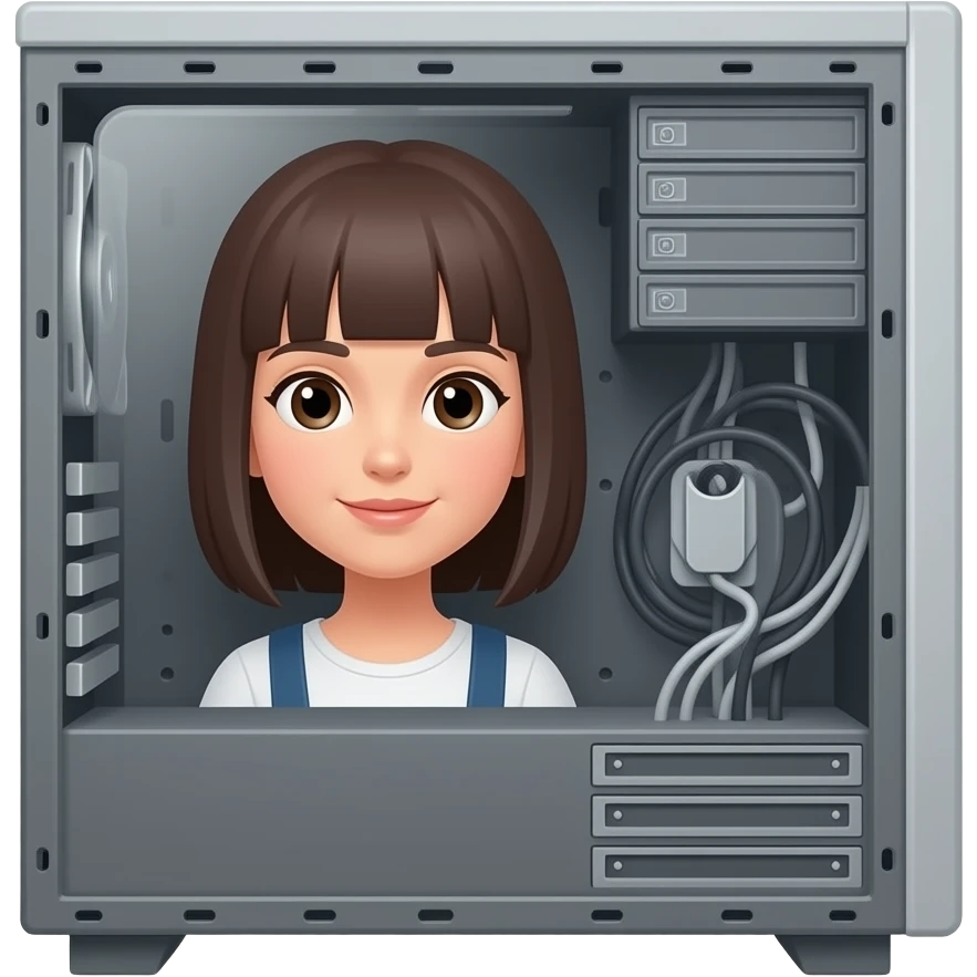 Girl in computer emoji