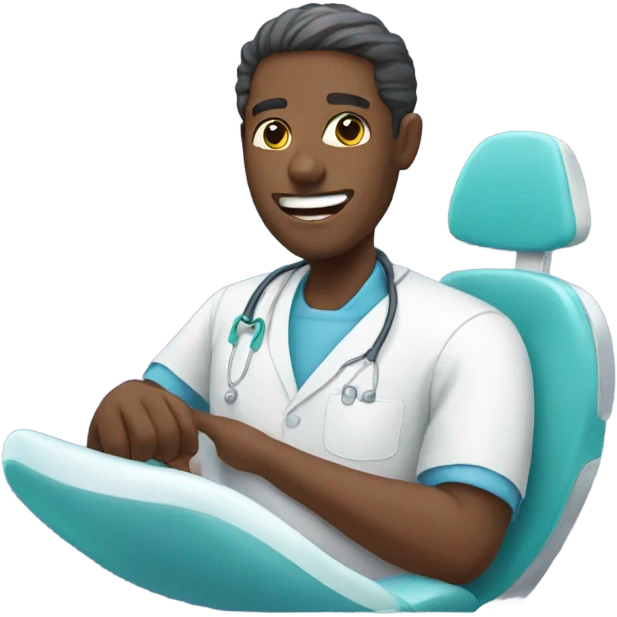 Black man in dental chair emoji