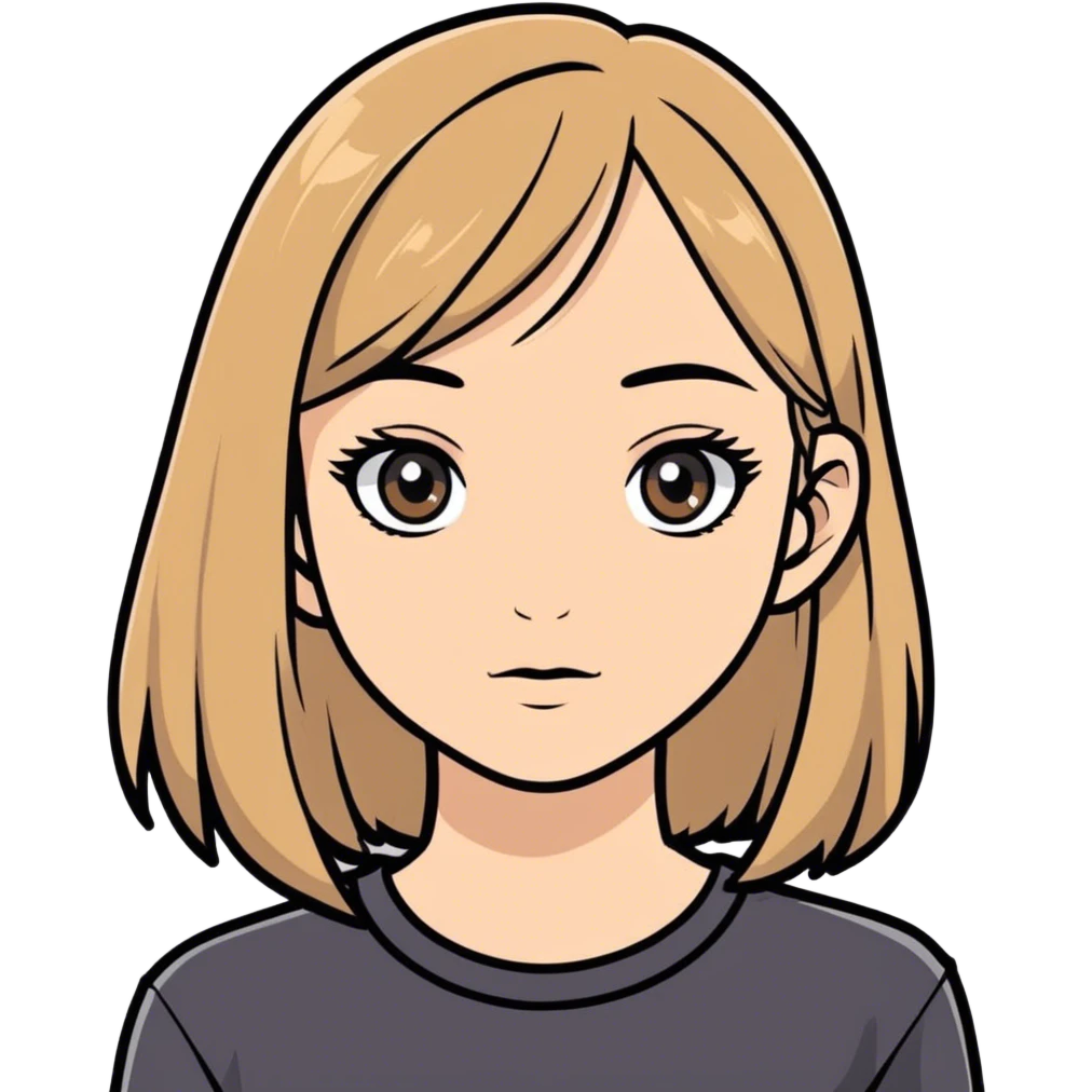 Dark blonde grey eyes girl emoji