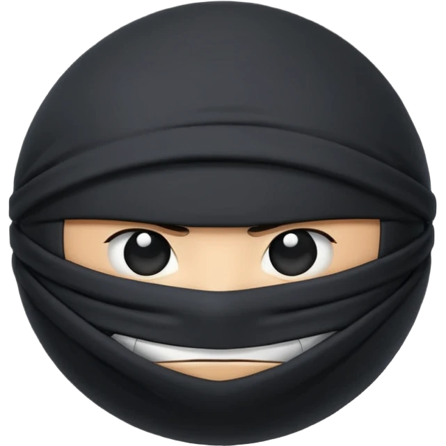 Black fabric Limbless ninja/robber ball sphere! It’s rollable emoji