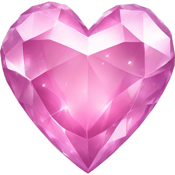 crystal heart with pink shimmer emoji