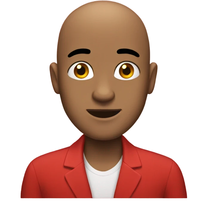 Bald guy in a red suit emoji