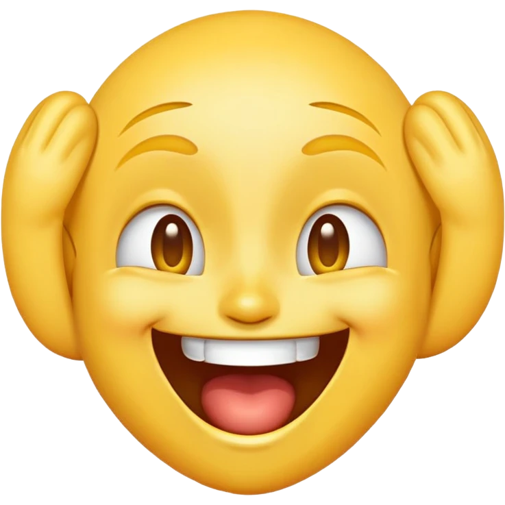 emoji with a huge forehead, laughing, exaggerated expression emoji