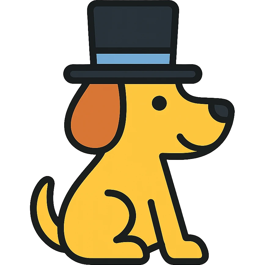 dog with tophat emoji