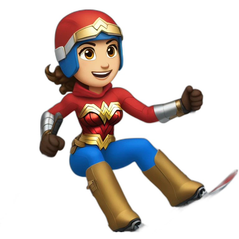 Wonder woman qui fait du ski alpin emoji