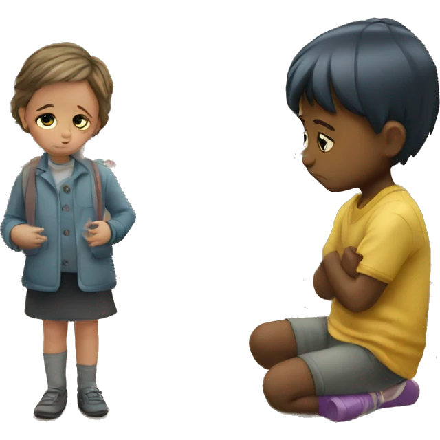 nursery school and sad child emoji
