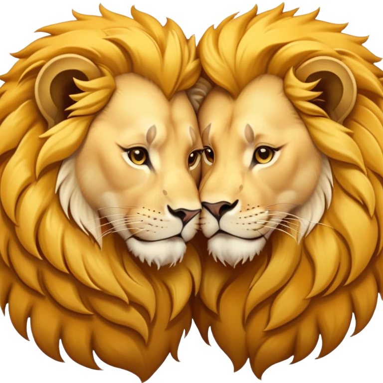 Two lions kissing emoji