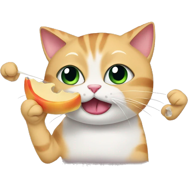 Cat eating silly  emoji