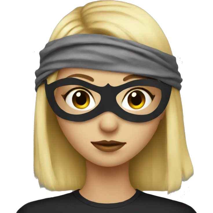 blonde girl in mask portrait emoji