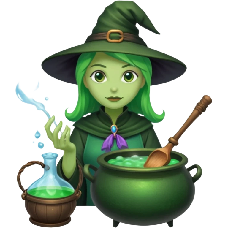 green witch cooking potion emoji