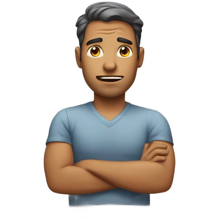 A man gives a problem emoji