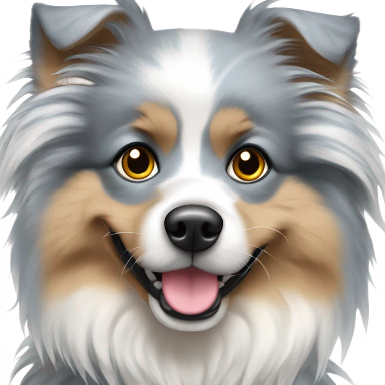 Blue Merle spitz nain with a Vairon eyes emoji