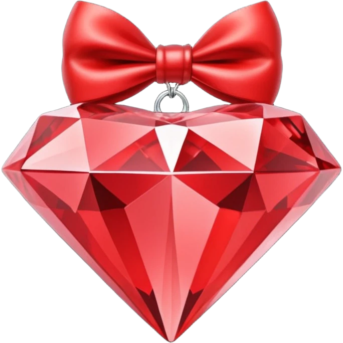  red bow shaped 56-carat diamond emoji
