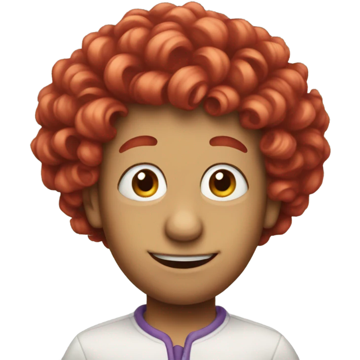 mouse with short curly red wig emoji