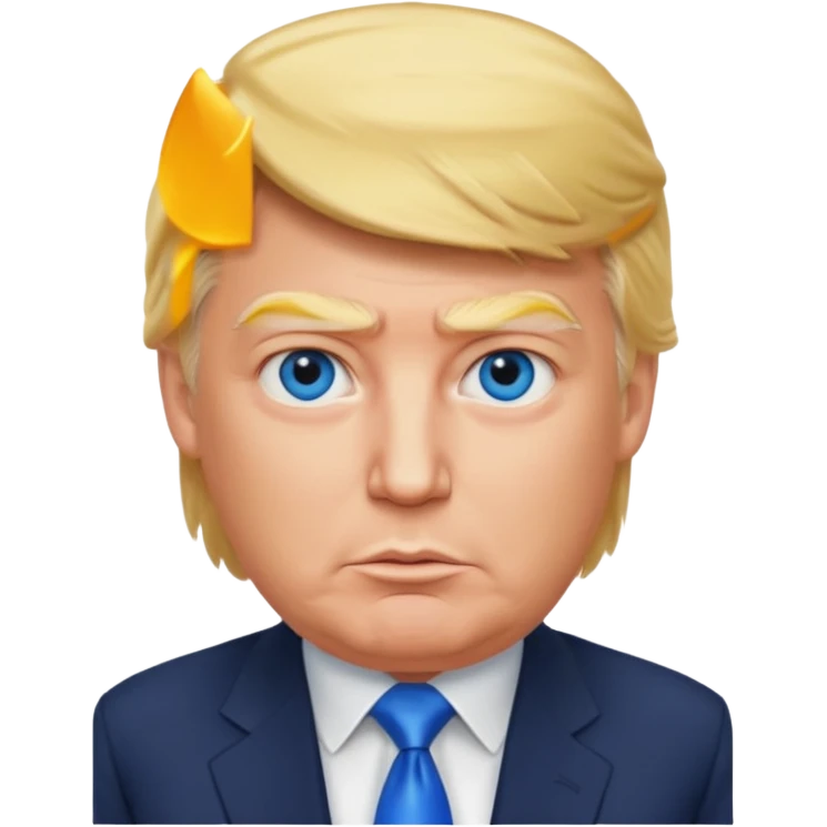 Donald Trump with blue eyes, blonde hair emoji