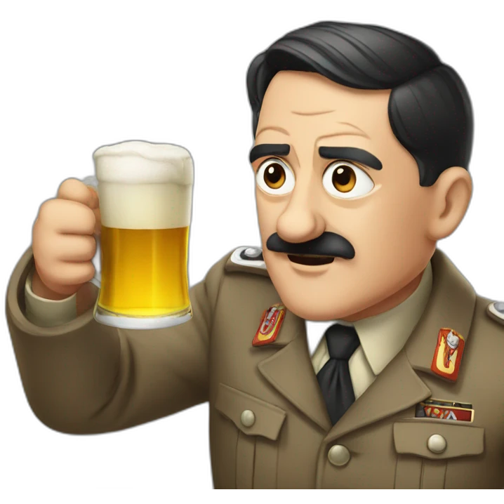 Hitler drinking beer emoji