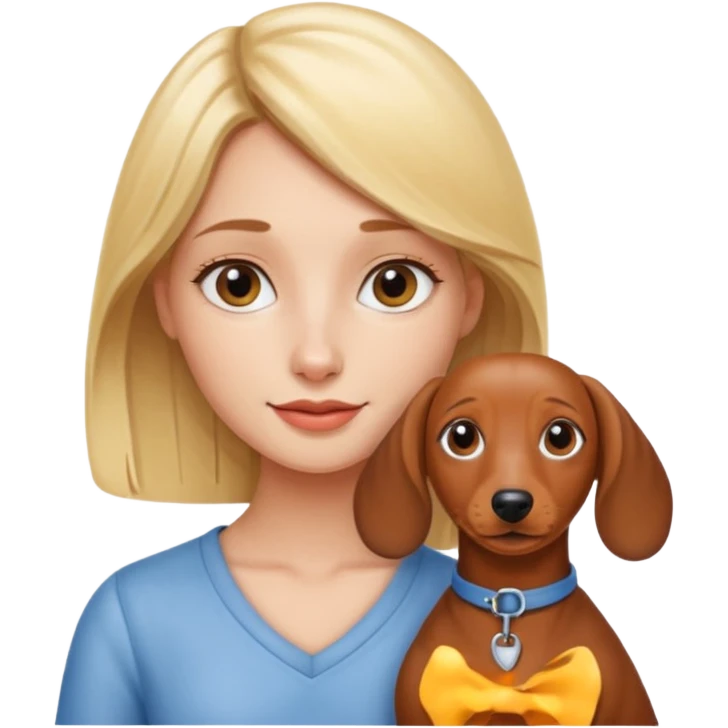 blonde girl with dachshund emoji
