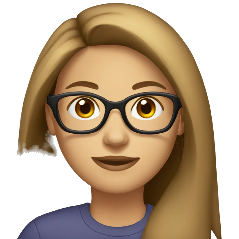 caucasian-woman-brown-straight-long-hair-glasses emoji