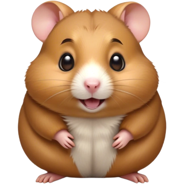 Cinematic Comical Brown Hamster Portrait Emoji, Head tilted dramatically with an exaggeratedly amused expression, featuring a striking rich brown coat with a playful shine, wide, expressive dark eyes filled with humorous disbelief, Simplified yet hilariously expressive features, highly detailed, glowing with a slightly sassy glow, high shine, dramatic yet playful, stylized with an air of cheeky mischief, bright and endearing, soft glowing outline, capturing the essence of a spirited and over-the-top hamster, so meme-worthy it feels like it could side-eye its way into internet fame instantly! emoji