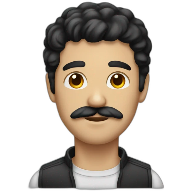 man with black hair and mustache emoji