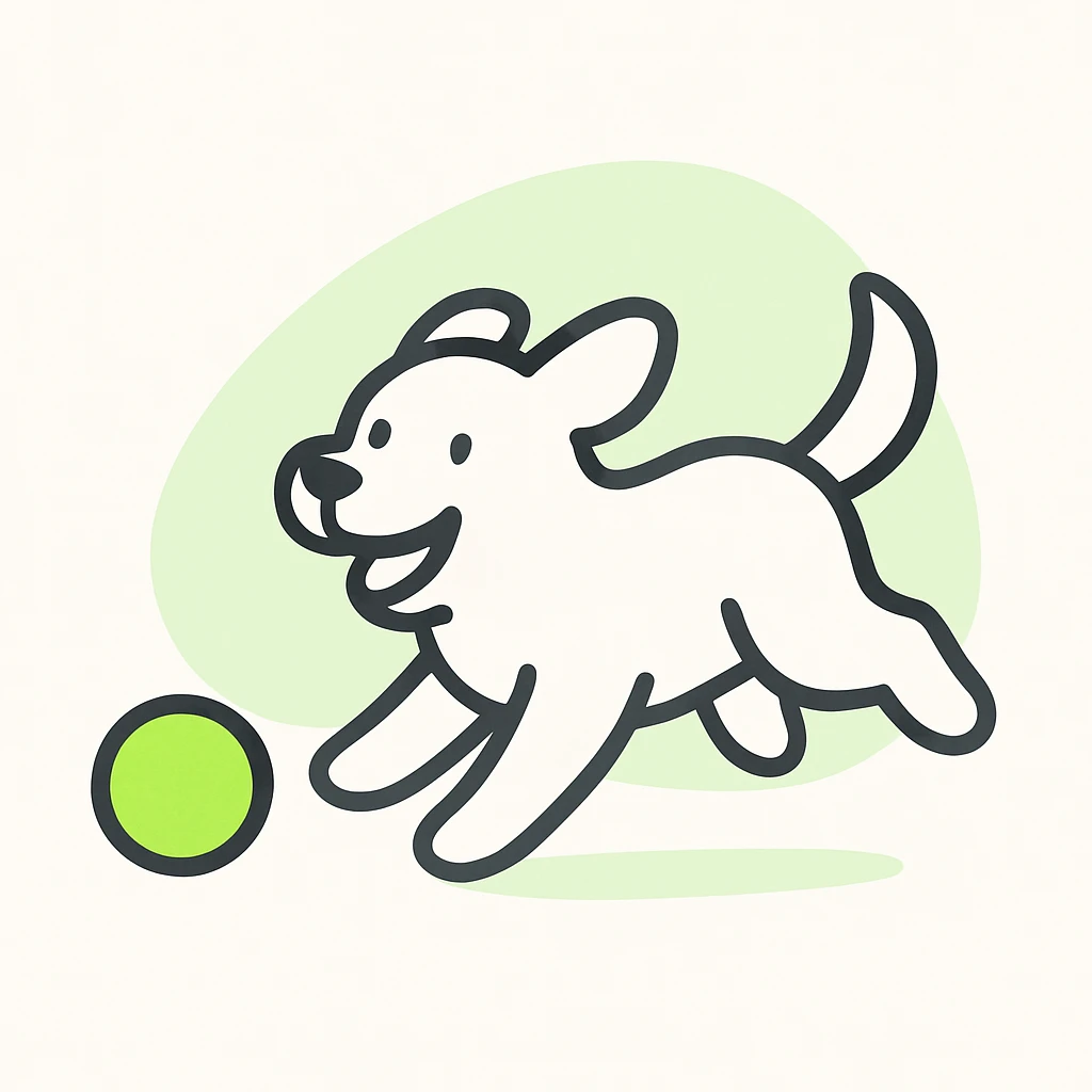 happy dog running after ball emoji