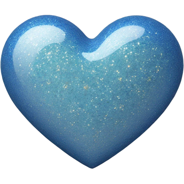 Blue light beige glitter heart emoji