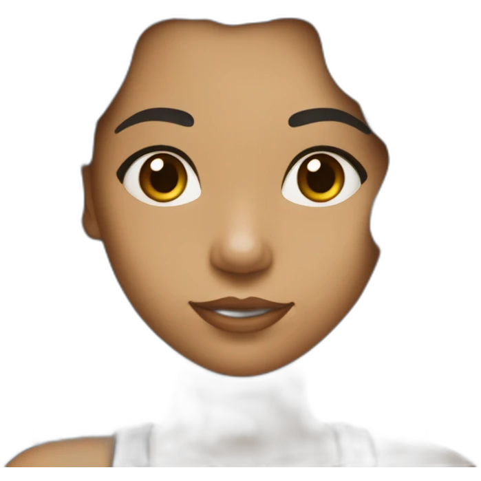 une jeune fille au cheuveux noir avec des taches de rouseur et la peau blanche emoji