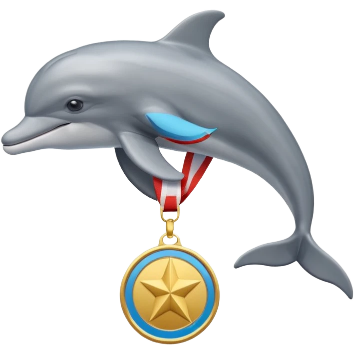 Ένα Ρος δελφίνι με ένα μετάλλιο  emoji