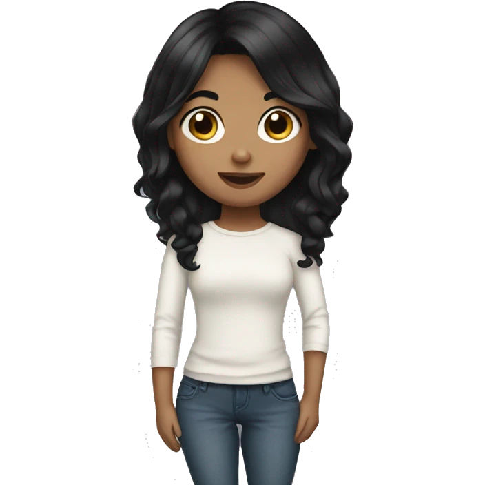 girl with black hair  emoji