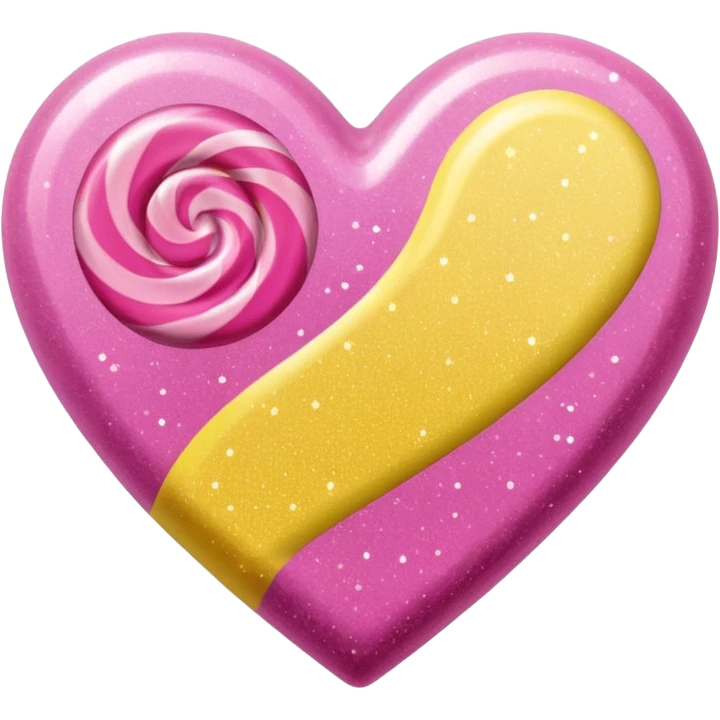 glitter pink and yellow candy emoji