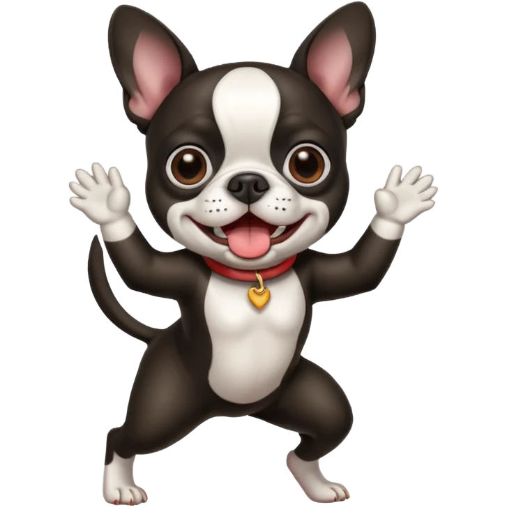 Boston Terrier dancing  emoji