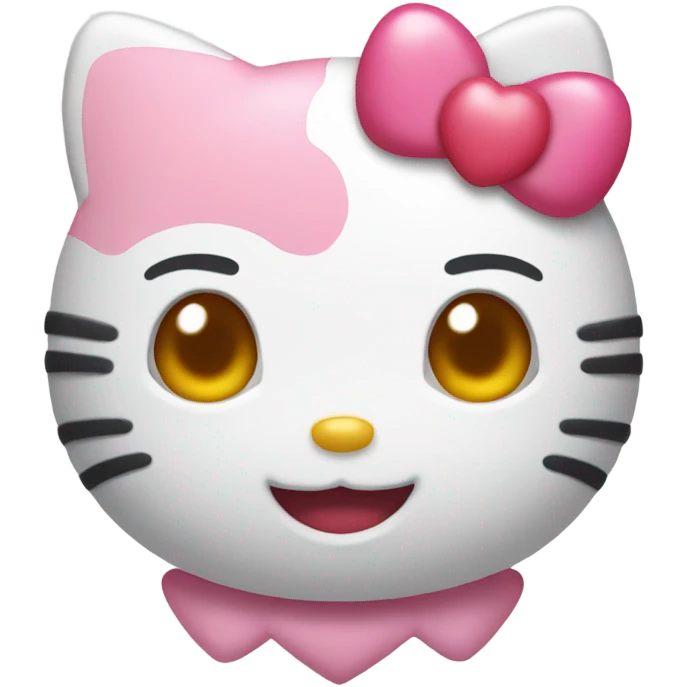 Hello kitty with heart eyes smiling  emoji
