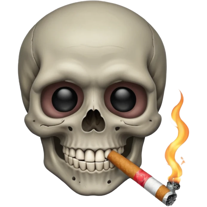  A skull with a cigarette laughing emoji
