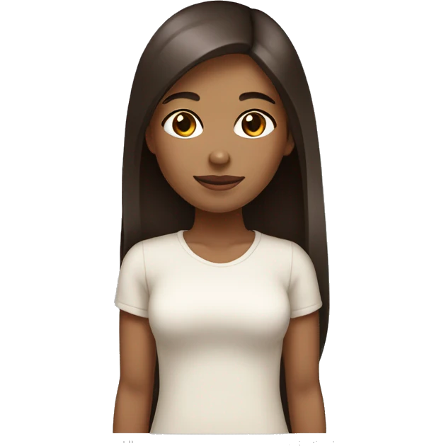 Light brown skin color girl with dark brown medium straight hair  emoji